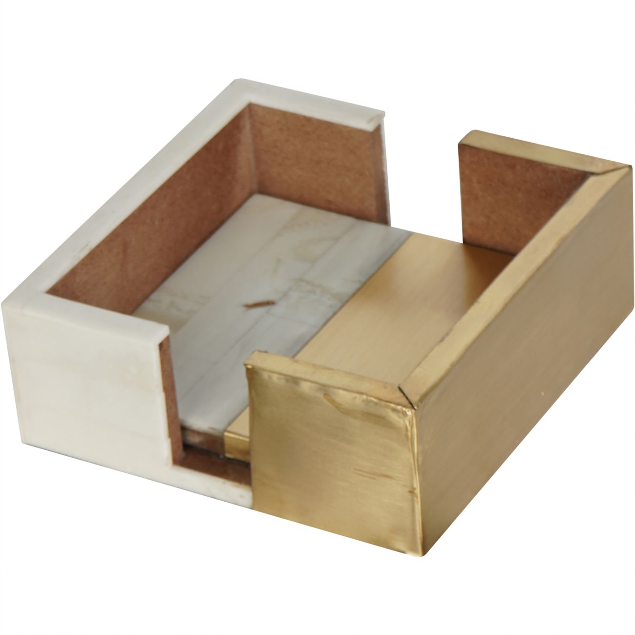 Set of 4 Two Tone Gold & White Coasters